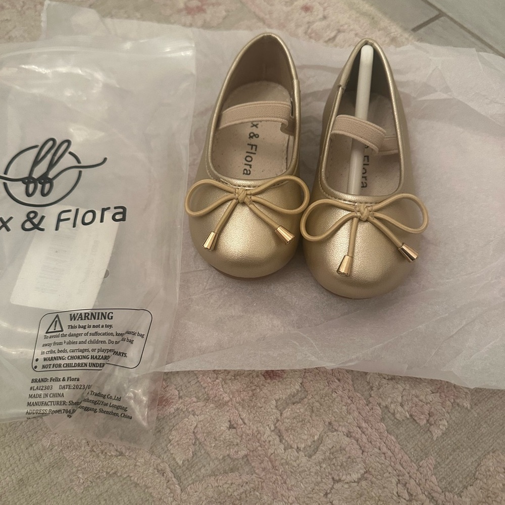 Felix & Flora Gold Ballet Flats